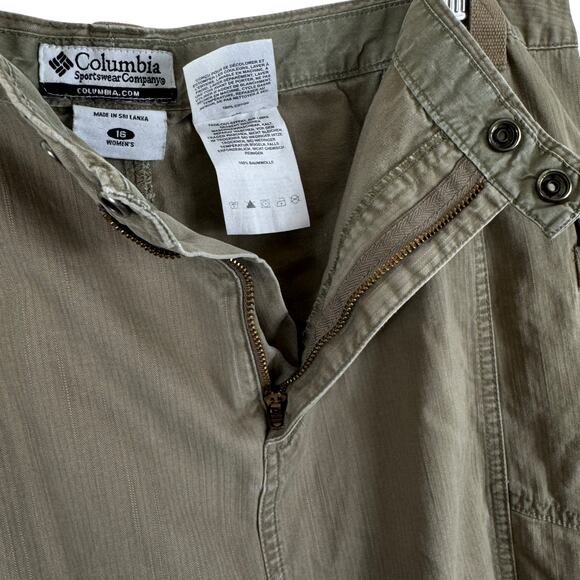 Columbia 100% Cotton Light Brown Knee Length Lightweight Skirt Pockets Size 16 - Picture 4 of 7